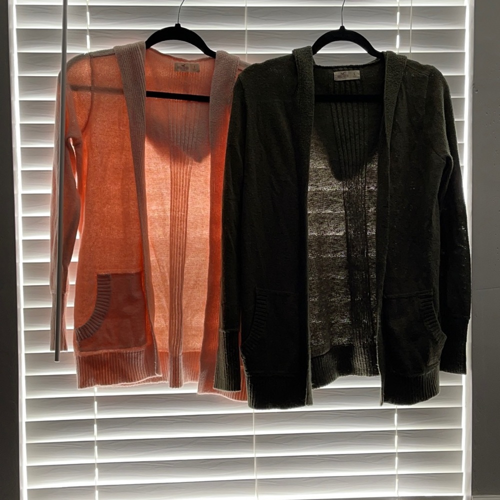 Hollister open front cardigan sweater, set of 2